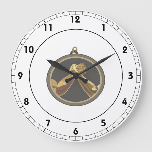 Arm Wrestling Medal Große Wanduhr (Vorderseite)