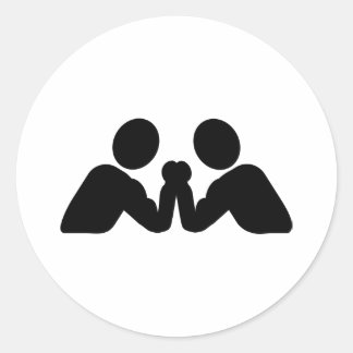 Arm-Wrestling Runder Aufkleber