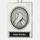 Arm Wrestling Silver Banner-Ornament Silber (Links)