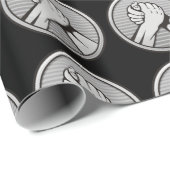 Arm Wrestling Silver Geschenkpapier (Rolleneckpunkt)