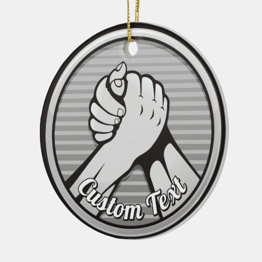 Arm Wrestling Silver Keramik Ornament (Links)