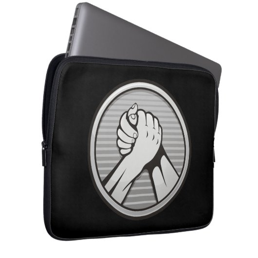 Arm Wrestling Silver Laptopschutzhülle (Vorne Rechts)