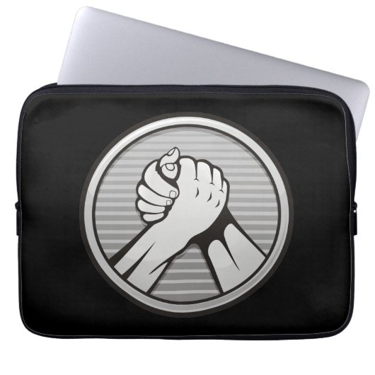 Arm Wrestling Silver Laptopschutzhülle (Vorderseite)