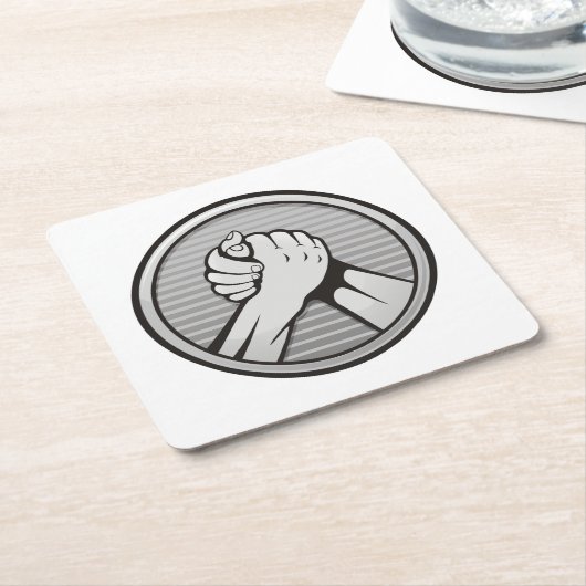 Arm Wrestling Silver Rechteckiger Pappuntersetzer (angewinkelt)