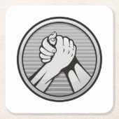 Arm Wrestling Silver Rechteckiger Pappuntersetzer (Vorderseite)