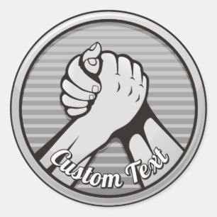 Arm Wrestling Silver Runder Aufkleber