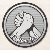 Arm Wrestling Silver Runder Pappuntersetzer (Vorderseite)