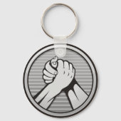 Arm Wrestling Silver Schlüsselanhänger (Vorderseite)