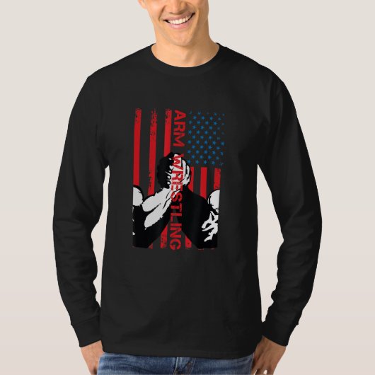 Arm Wrestling Usa Flag T-Shirt (Vorderseite)