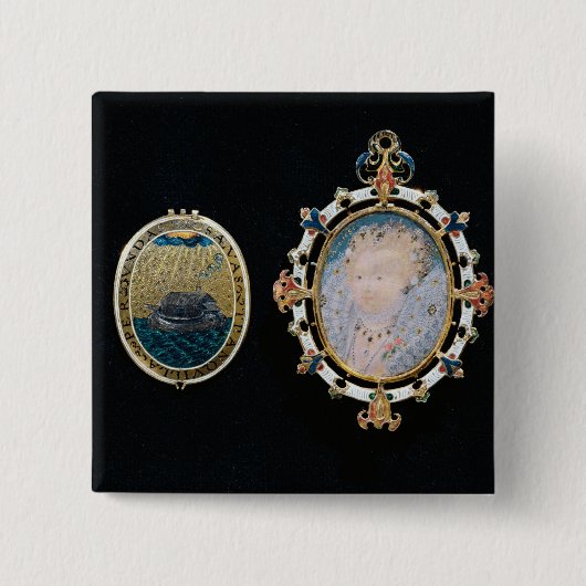 Armada-Juwel, Miniatur von Königin Elizabeth I Button (Vorderseite)