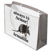 Armadillo Animal Funny  Große Geschenktüte (Rückseite Schrägansicht)