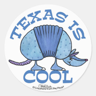 Armadillo Blue-Texas ist Cool Runder Aufkleber