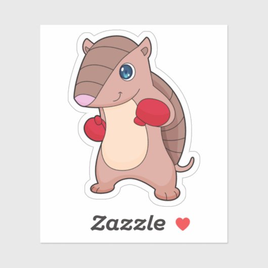 Armadillo Boxing Boxer Boxhandschuhe Aufkleber (Blatt)