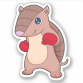 Armadillo Boxing Boxer Boxhandschuhe Aufkleber (Vorderseite)