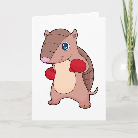 Armadillo Boxing Boxer Boxhandschuhe Karte (Vorderseite)