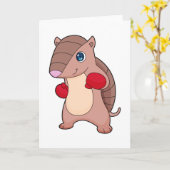 Armadillo Boxing Boxer Boxhandschuhe Karte (Gelbe Blume)