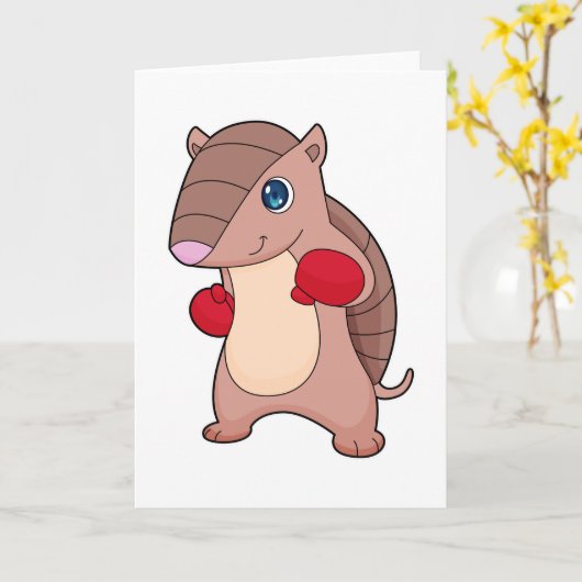 Armadillo Boxing Boxer Boxhandschuhe Karte (Gelbe Blume)