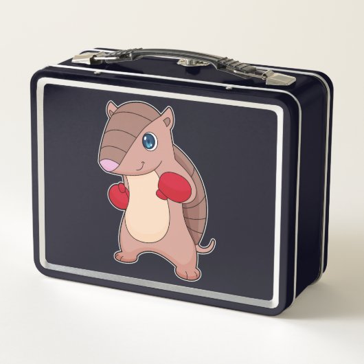 Armadillo Boxing Boxer Boxhandschuhe Metall Brotdose (Rückseite)