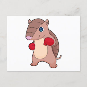 Armadillo Boxing Boxer Boxhandschuhe Postkarte