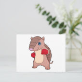 Armadillo Boxing Boxer Boxhandschuhe Postkarte (Stehend Vorderseite)