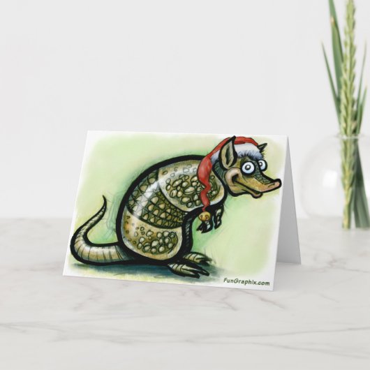 Armadillo Christmas Feiertagskarte (Vorderseite)