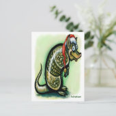 Armadillo Christmas Feiertagspostkarte (Stehend Vorderseite)