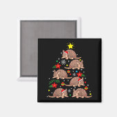 Armadillo Christmas Ornament Tree Funny Zookeeper Magnet (Vorderseite/Rückseite)