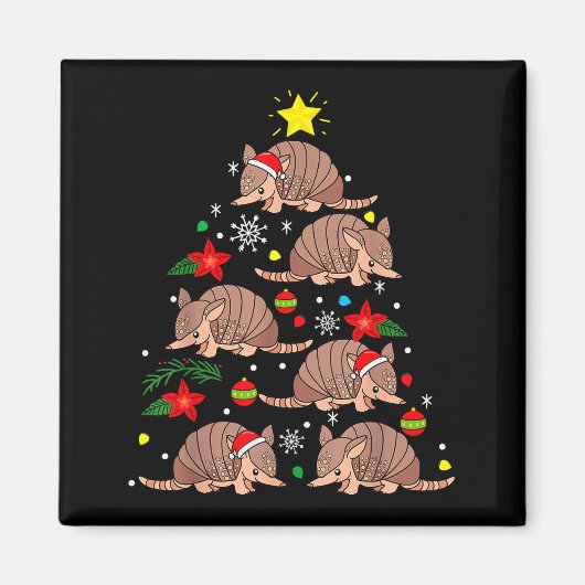 Armadillo Christmas Ornament Tree Funny Zookeeper Magnet (Vorne)