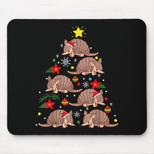 Armadillo Christmas Ornament Tree Funny Zookeeper Mousepad (Vorne)