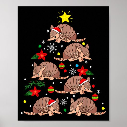 Armadillo Christmas Ornament Tree Funny Zookeeper Poster (Vorne)