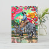 Armadillo Cowboy Dankeskarte (Stehend Vorderseite)