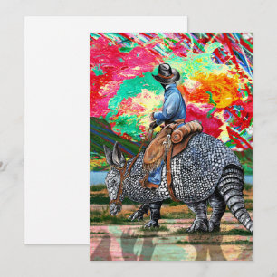 Armadillo Cowboy Dankeskarte