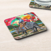 Armadillo Cowboy Getränkeuntersetzer (Linke Seite)