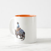 Armadillo Cowboy oder Broncodillo Zweifarbige Tasse (Vorderseite Links)