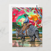 Armadillo Cowboy Postkarte (Vorne/Hinten)