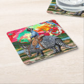 Armadillo Cowboy Rechteckiger Pappuntersetzer (angewinkelt)