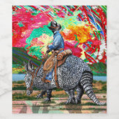 Armadillo Cowboy Weinetikett (Einzelnes Label)