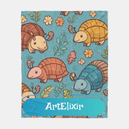 Armadillo Einzigartige Alte Blumendrucke Fleecedecke (Vorderseite)