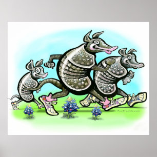 Armadillo Family Poster