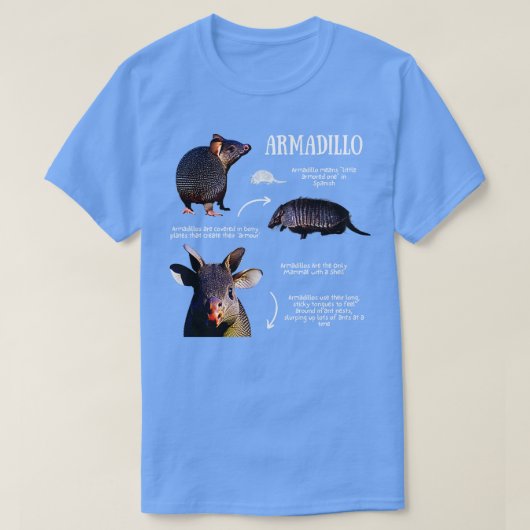Armadillo Fun Fakten T-Shirt (Design vorne)