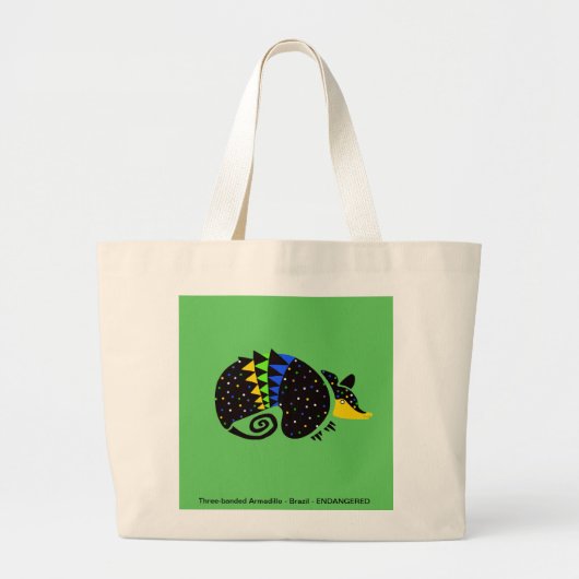ARMADILLO -Gefährdete Tiere - Wildtiere - Grün Jumbo Stoffbeutel (Vorne)