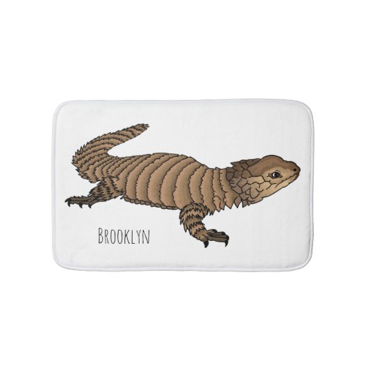 Armadillo girdled lizard cartoon illustration badematte (Vorderseite)