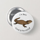 Armadillo girdled lizard cartoon illustration button (Vorne & Hinten)
