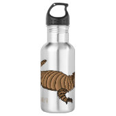 Armadillo girdled lizard cartoon illustration edelstahlflasche (Vorderseite)