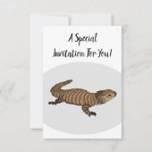 Armadillo girdled lizard cartoon illustration einladung (Rückseite)