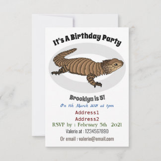 Armadillo girdled lizard cartoon illustration einladung