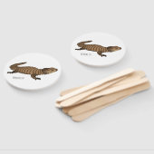 Armadillo girdled lizard cartoon illustration fächer (Non-assembled)