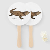 Armadillo girdled lizard cartoon illustration fächer (Vorne und Hinten)