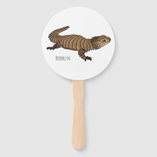 Armadillo girdled lizard cartoon illustration fächer (Vorderseite)