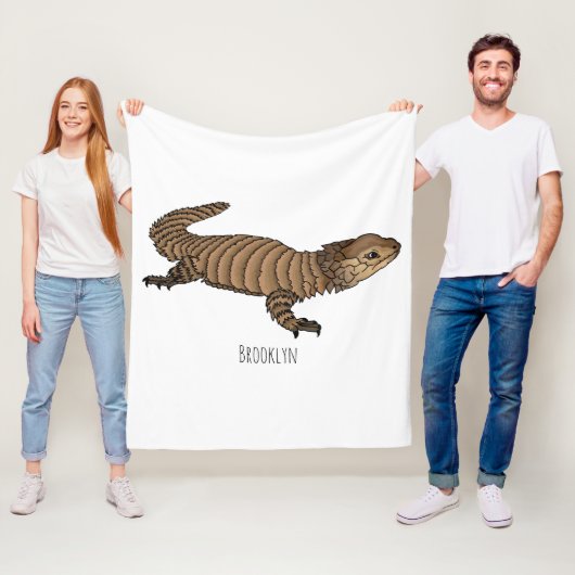 Armadillo girdled lizard cartoon illustration fleecedecke (Beispiel)